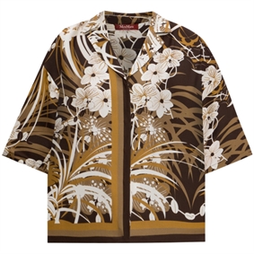 Max Mara Studio Darsena Kortærmet Skjorte, Brown Printed
